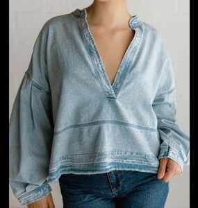 Free People Jude denim pullover